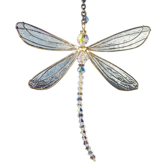 Sofullue Crystal Rainbow Suncatcher Dragonfly Window Hanging Ornament Handmade Garden Wedding Christmas Home Decor