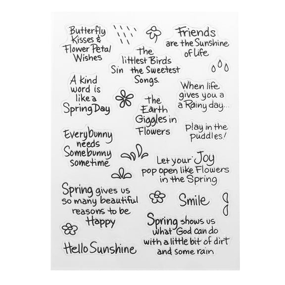 Sofullue Exquisite Blessing Silicone Clear Stamp Words Patterns Transparent Rubber Seal for DIY Scrapbooking Diary Embellishment