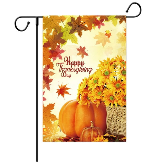 Sofullue Fall Garden Flag 12x18 Inch Vertical Double Sided Autumn Flag Pumpkin Porch Sign