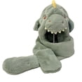 thumbnail image 1 of Sofullue Fashion Dinosaur Animal Hooded Scarf with Mittens 3 in 1 Hat Headband Soft Plush, 1 of 19