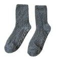 thumbnail image 1 of Sofullue Men Women Winter Cozy Fuzzy Slipper Socks Simple Solid Color Non Slip Grip Warm Fluffy Plush Hospital Floor Crew Hosiery, 1 of 19