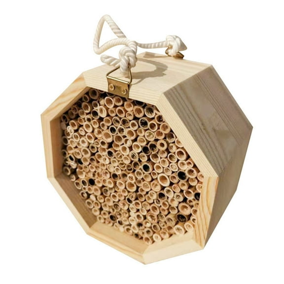 Sofullue Safe Bee Home for Pollinators Wild Pollinator Mason Bee Habitat Hanging Bee House Enhance Garden's Productivity
