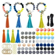 Sofullue Silicone Beads Making kit Keychain Bead with Elastic Rope Beaded Tassel