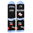 thumbnail image 1 of Sofullue Unisex Funny Saying Novelty Crew Socks Shhh I Am Reading Books Mid Tube Hosiery, 1 of 5