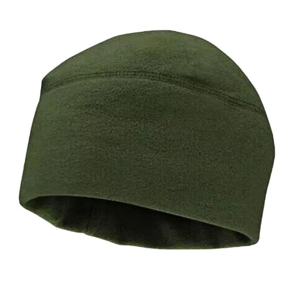 Sofullue Unisex Winter Solid Color Soft Warm Watch Hat Fleece Thickened Military Army Beanie Hat Windproof Outdoor Headwear