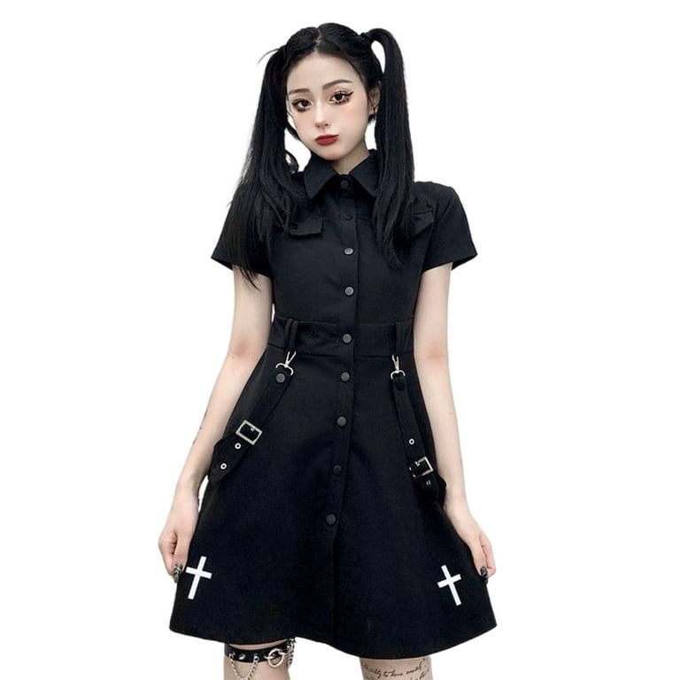 Elegant Lace Up Buckle Adjustable Turndown Collar Shirt Dresses Elegant Lace Up Buckle Adjustable Turndown Collar Shirt Dresses