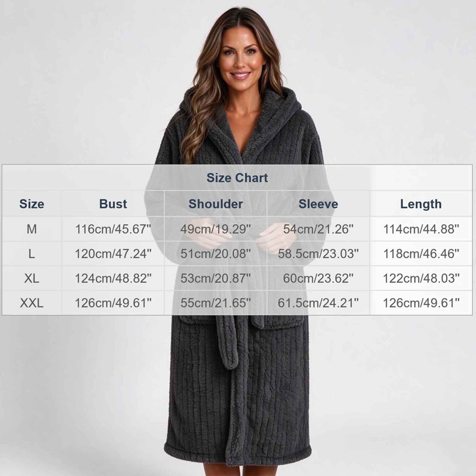 Sofwtay Women Hooded Textured Fleece Robe Long Belted Plush Bathrobe ...