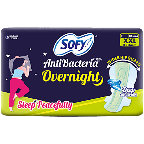 Sofy Anti-Bacteria Overnight Pads - XXL, 10 pcs Pouch