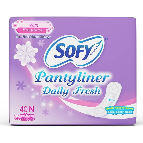 Sofy Daily Fresh For Women |Pantyliners 40 liners Prevents Spotting Feel Clean, Dry & Hygienic Ultra Thin