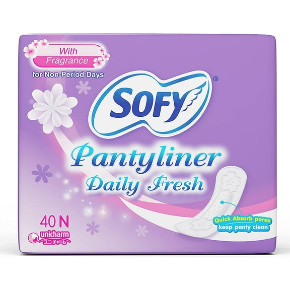 Sofy Daily Fresh For Women |Pantyliners 40 liners Prevents Spotting Feel Clean, Dry & Hygienic Ultra Thin