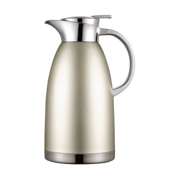 SOGA 0.61 gal Stainless Steel Insulated Vacuum Flask for Cold Drinks and Hot Beverages, Gold, 3-Layer Thermal Jug