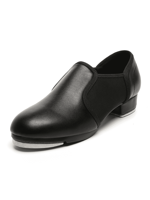 Dance Tap Shoes for Women Half Soles Tap Dance Shoes Leather Non Slip Dancing Shoes for Women Girls,Black 7M