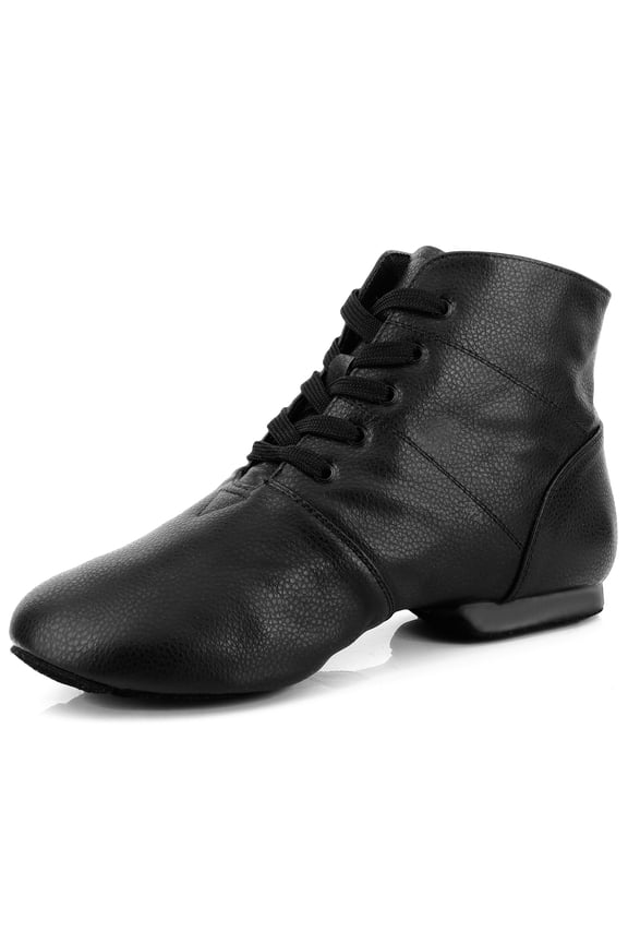 Jazz Boots Dance Shoes Lace Up Jazz Dance Shoe for Women Girls Men Adult Black Split Sole(6.5W / 5.5M)
