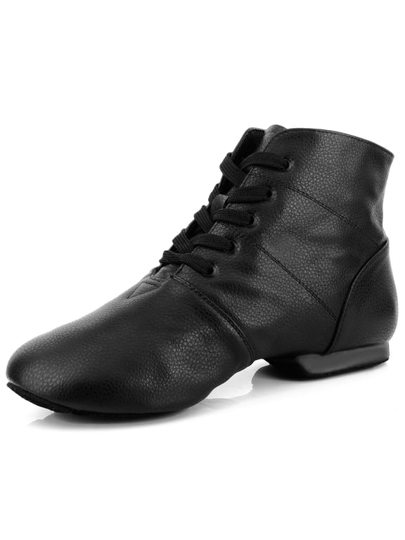 Jazz Dance Boots Lace Up Split Sole Jazz Dance Shoes for Women Girls Adult(8.5W / 7.5M)