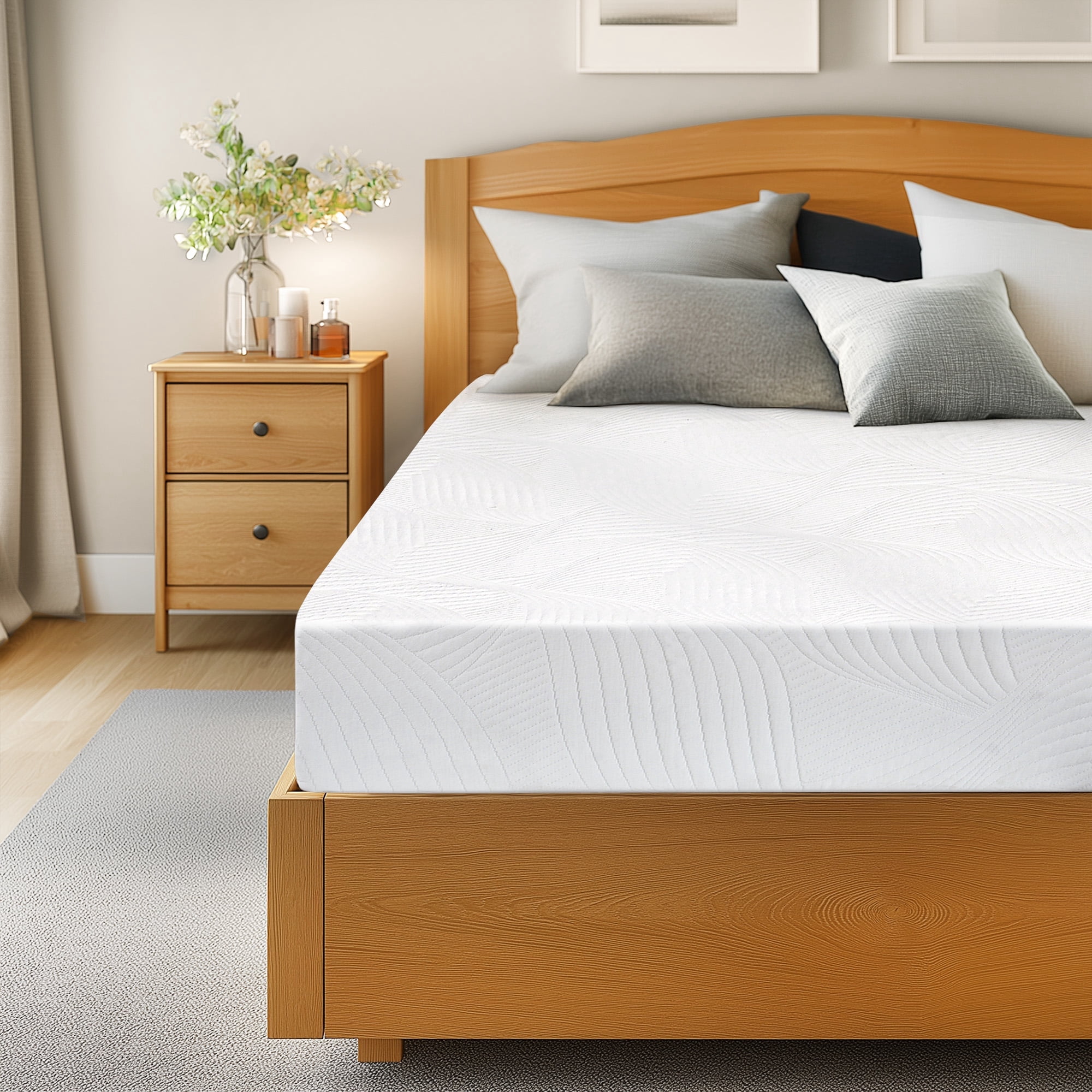 Soges 10 inch Full Size Memory Foam Mattress with Removable Washable Mattress Cover, Medium Firm Gel Memory Foam Mattress for Pressure Relief, Fiberglass Free Mattress in a Box, CertiPUR-US