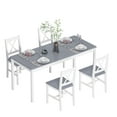 thumbnail image 1 of Soges 47" Dining Table Set for 4, 5-Piece Wood Kitchen Dining Table Set with 4 Chairs for Kitchen Dining Room Restaurant, Gray&White, 1 of 8