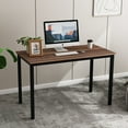 thumbnail image 1 of Soges 47 inches Computer Desk Wood Office Desk with Metal Legs, Black Walnut, 1 of 7