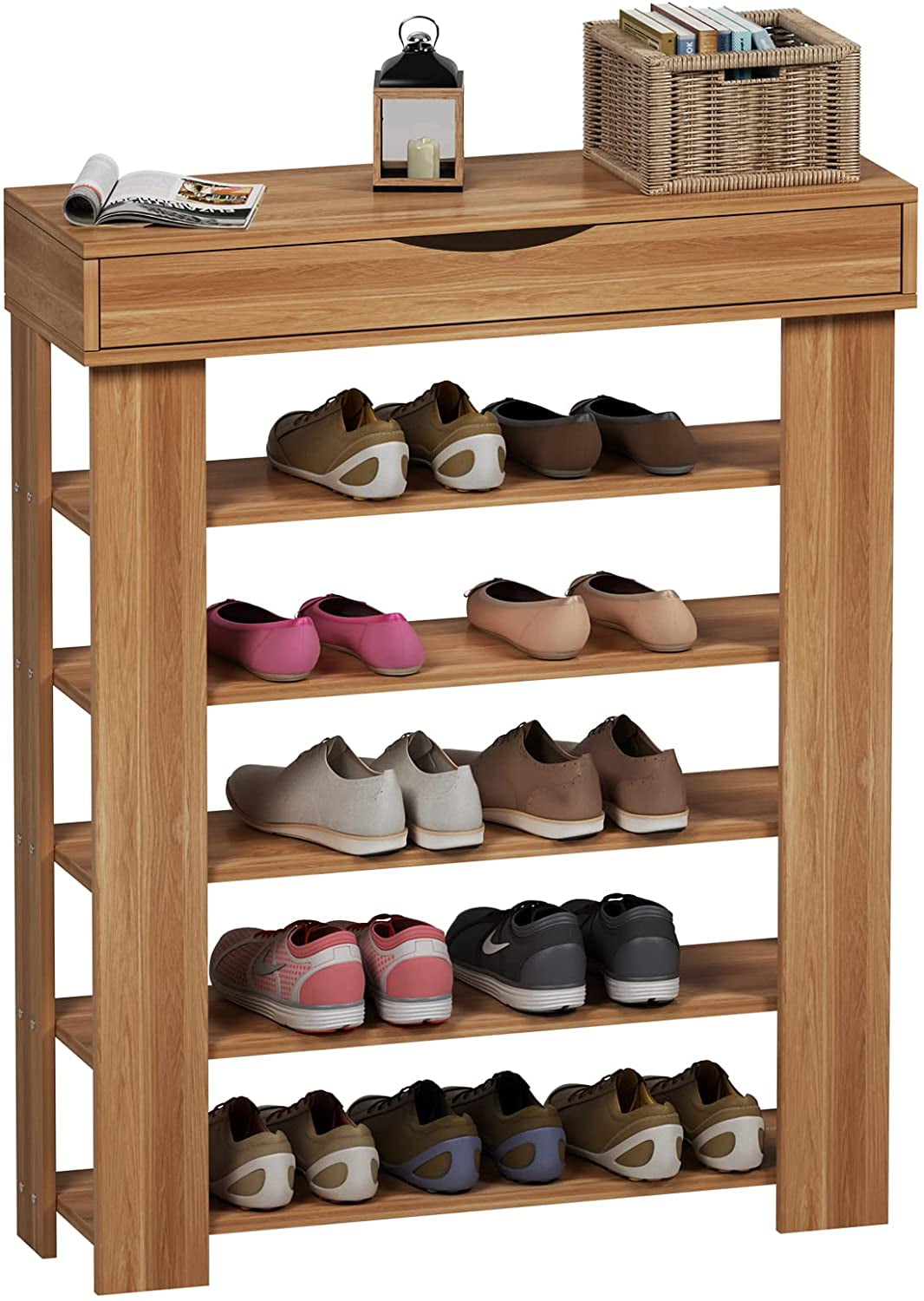 Shoe Storage, Entryway Organizer, Shoe Rack, Wooden Shelves