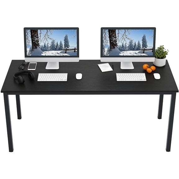 Soges 63 inches Large Computer Desk, Home Office Desk Workstation Table, Black