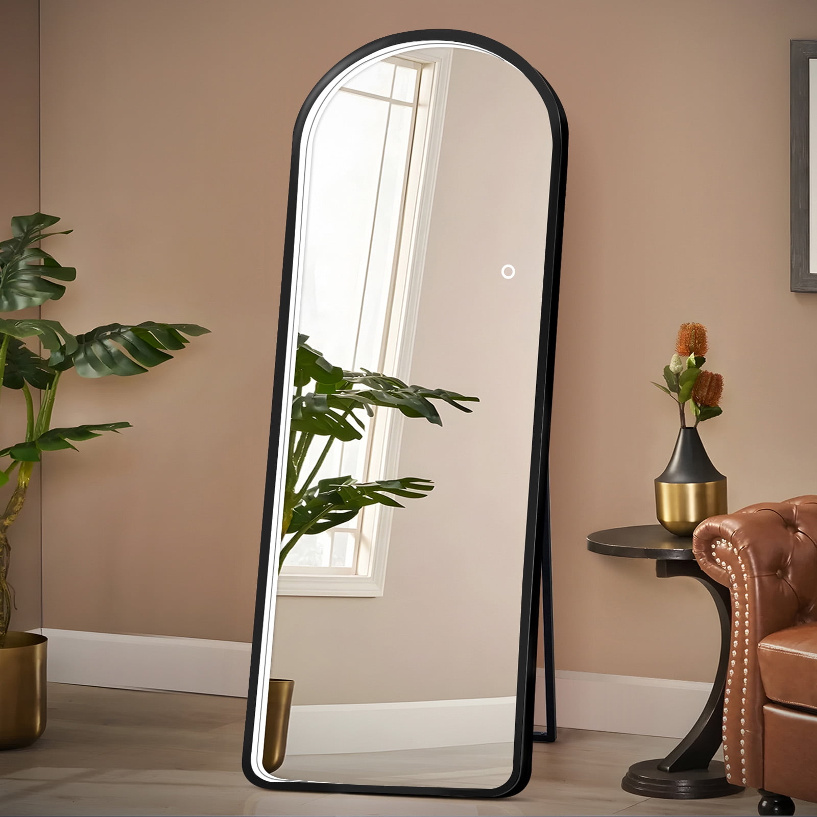 Soges 64"x20" Full Length Mirror with Arched Design, Floor Mirror with