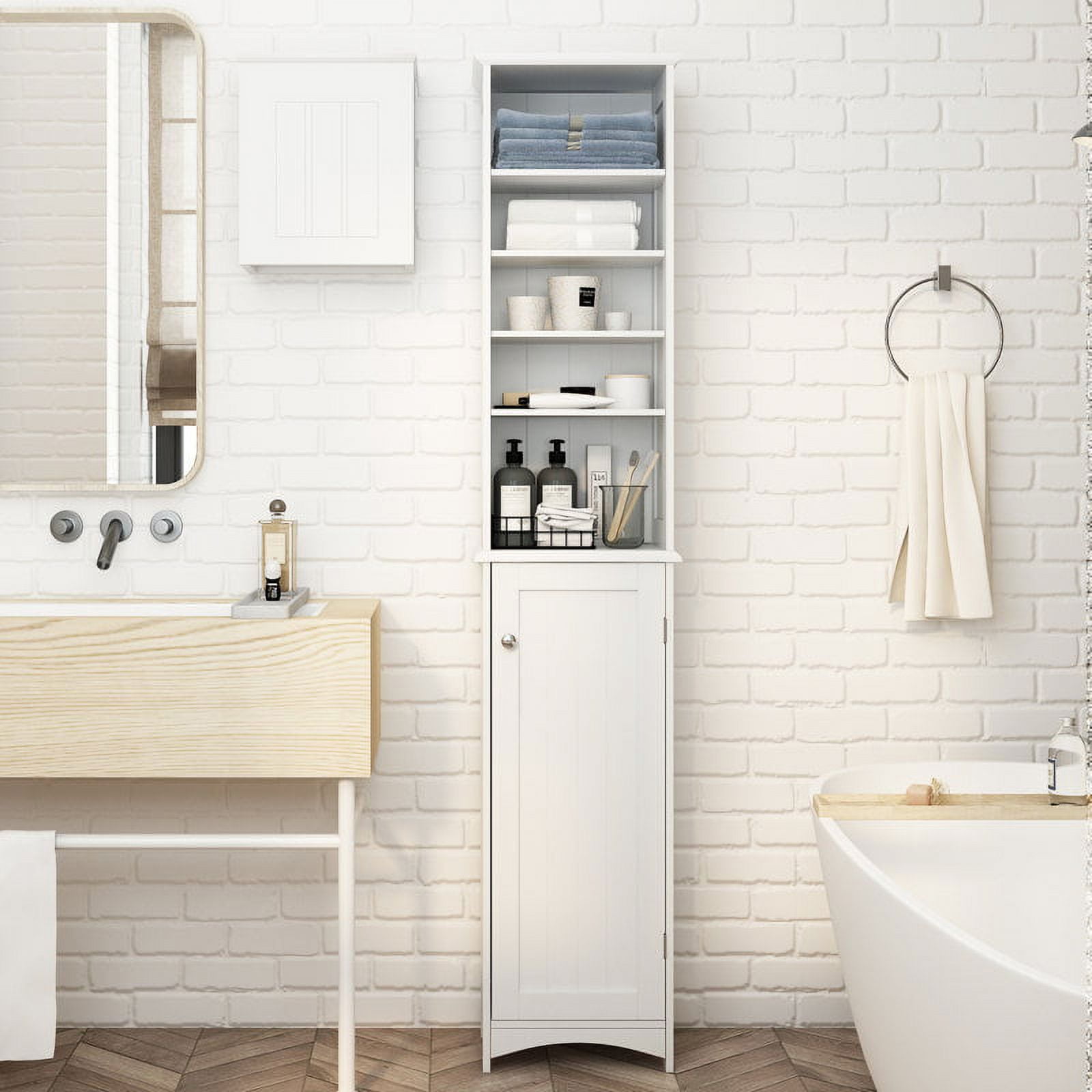 Soges 65 inch Tall Bathroom Storage Free Standing Bathroom