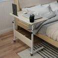 thumbnail image 1 of Soges Adjustable Movable Laptop Desk Built-in Slot Computer Desk for Bed Sofa ,Writing Table, Side Table,Maple, 1 of 8