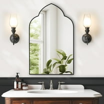 Soges Bathroom Medicine Cabinet with 3 Adjustable Storage Shelves, Wall Mounted Metal Framed Mirror Cabinet Recessed Medicine Cabinet, Cloud Shape Bathroom Mirror Cabinet, 19.7x31.5 Inches, Black