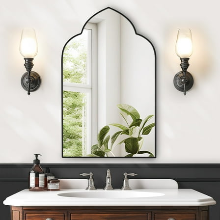 Soges Bathroom Medicine Cabinet with 3 Adjustable Storage Shelves, Wall Mounted Metal Framed Mirror Cabinet Recessed Medicine Cabinet, Cloud Shape Bathroom Mirror Cabinet, 19.7x31.5 Inches, Black