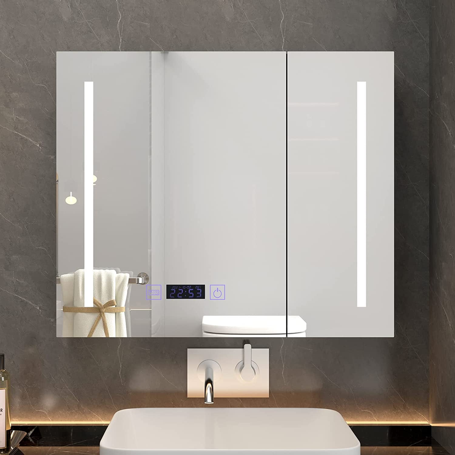 Electric Mirror AMB-2330-LT Ambiance Mirrored Cabinet Left Hinge