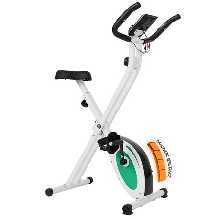 Soges Folding Exercise Bike, Indoor Cycling Bike, 2 in 1 Foldable Stationary Bike, 8-Level Magnetic Resistance Cycling Bicycle, Upright Adjustable Cycling Bike for Home Workout 330LB Capacity