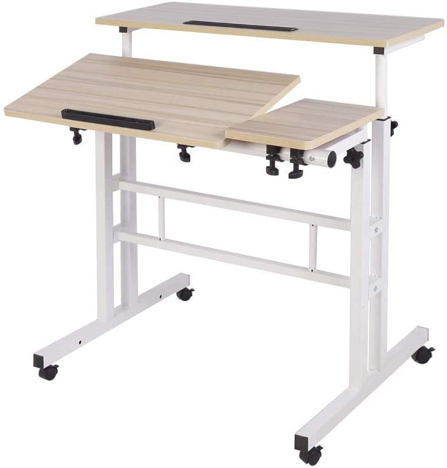 Soges Height Adjustable Computer Desk Sit Stand Workstation Mobile