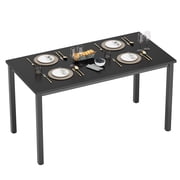 Soges Large Office Desk Wood Writing Desk with Metal Frame Computer Desk Black, 55inch