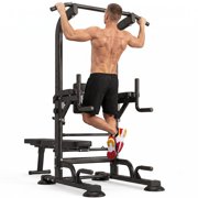 Soges Pull Up Bar 9 Adjustable Height Power Tower Dip Station for Enhanced Fitness, Multi-Functional Power Rack Workout Machine for Home Gym
