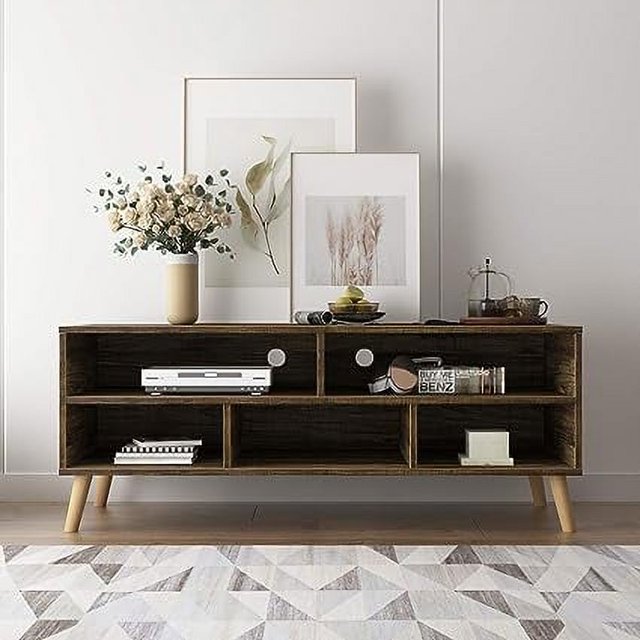 Soges Small TV Stand, TV with Storage Shelf, Farmhouse TV Stand