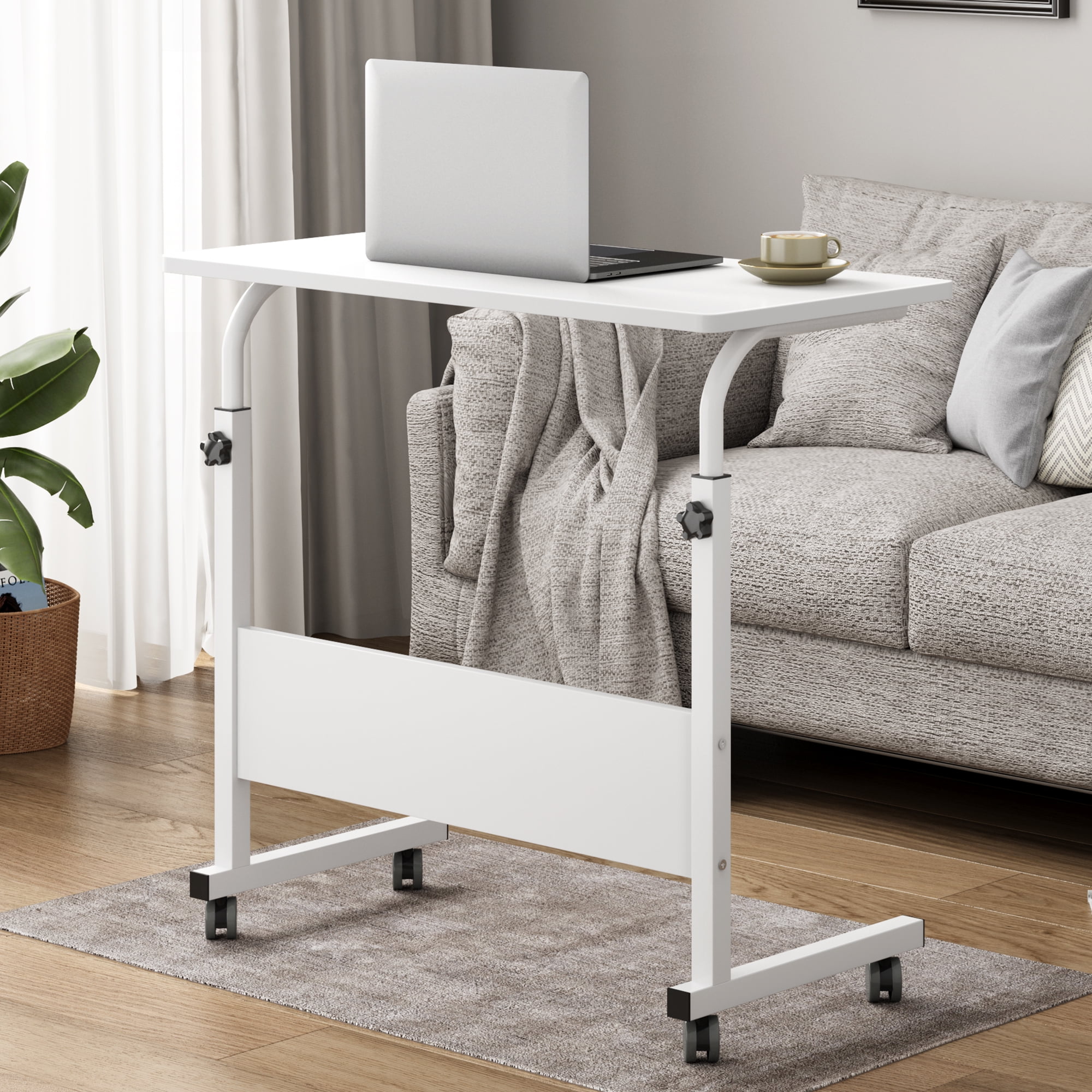 White Adjustable Height Wood Standing Desk for Laptop