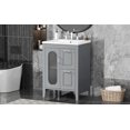 thumbnail image 1 of SogesHome 24-Inch Gray Bathroom Vanity with Sink - Solid Wood & MDF Cabinet with 2 Drawers, Door & Adjustable Shelf, 1 of 9