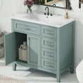 thumbnail image 1 of SogesHome 36-Inch Green Bathroom Vanity with Sink Combo and Drawers, Solid Wood Frame with MDF Board, 1 of 8