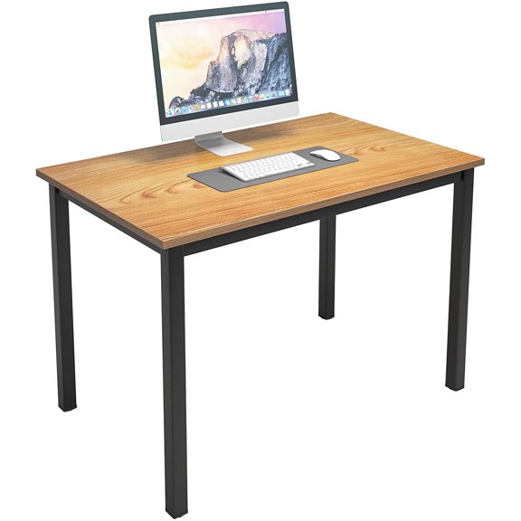 SogesPower 29.5"H Small Computer Desk for Home Office(Teak Black)
