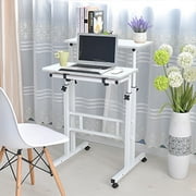 SogesPower 45.3Max 2 Panels Mobile Adjustable Stand Desk,White