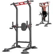 SogesPower 94.5"H Power Tower Pull Up Bar Station, 12 Adjustable Height Pull Up Bar Stand for Home Gym, Multi-Function Pull Up Dip Station Dip Bar Strength Training Fitness Equipment, 330LBS, Black