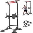 thumbnail image 1 of SogesPower 94.5"H Power Tower Pull Up Bar Station with Bands, 12 Adjustable Height Pull Up Bar Stand for Home Gym, Multi-Function Pull Up Dip Station Strength Training Fitness Equipment, 330LBS,Balck, 1 of 11