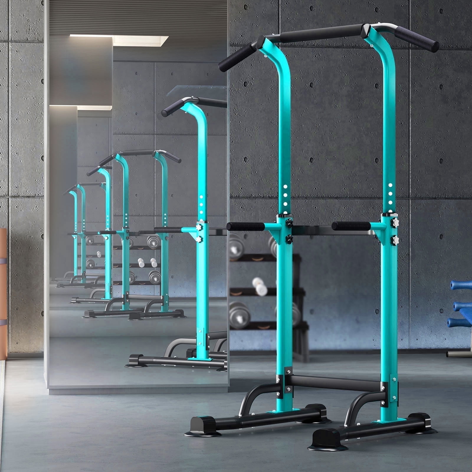 SogesPower Adjustable 83"H Pull up Bar Power Tower Multifunctional Fitness Station for Home