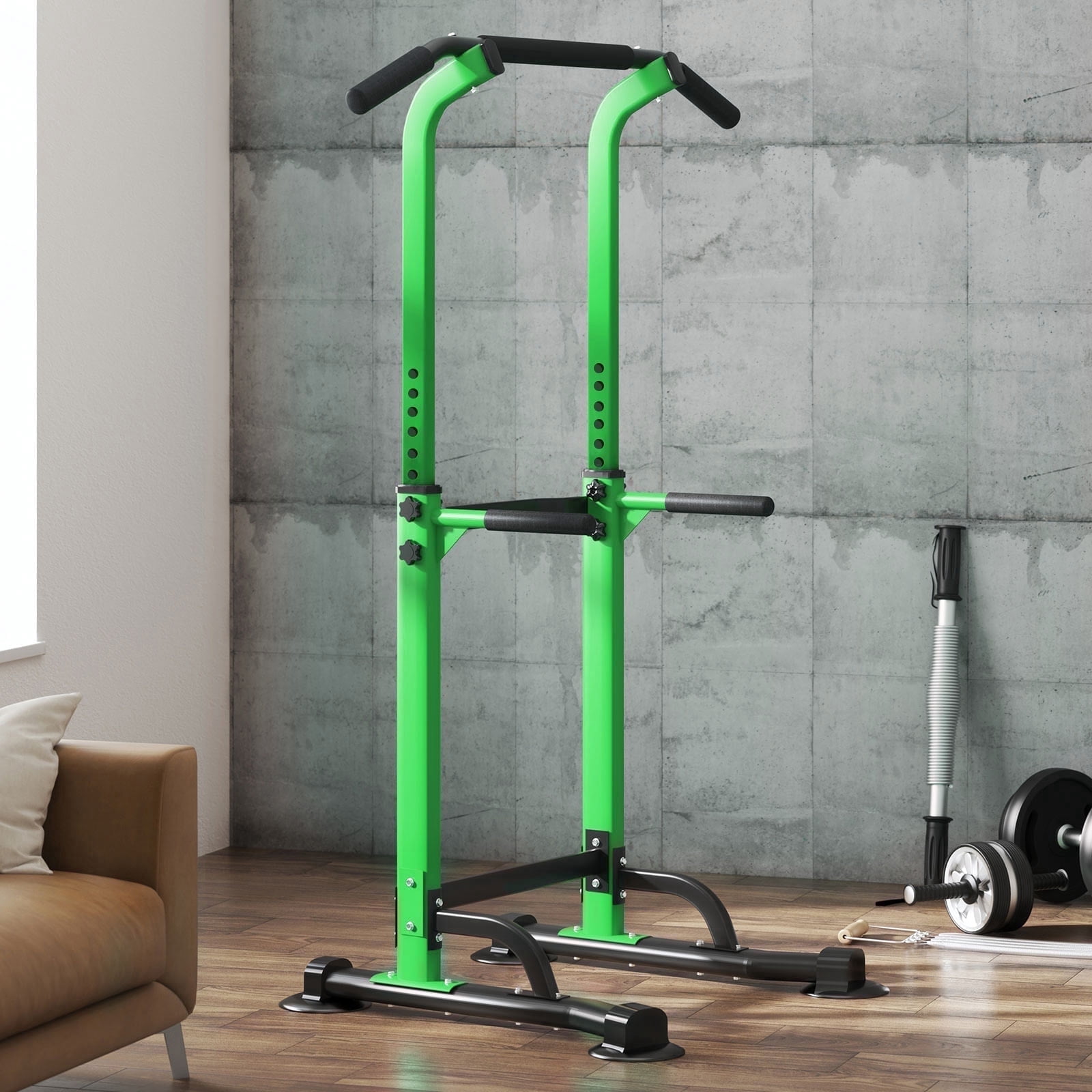 SogesPower Adjustable 83"H Pull up Bar Power Tower Multifunctional Fitness Station for Home