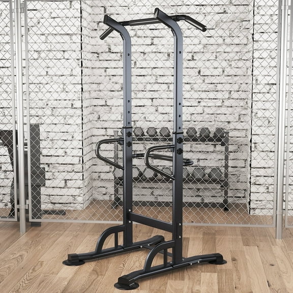 SogesPower Adjustable 82.7"H Pull up Power Tower Dip Stands 600lbs Max Multifunctional Fitness Station for Home