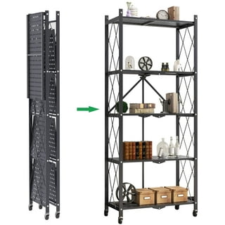 FUNKOL 5 Layer Chrome(Silver) Kitchen Shelf Metal Heavy-Duty Craft Free Standing Storage Tool Cart Height Adjustable