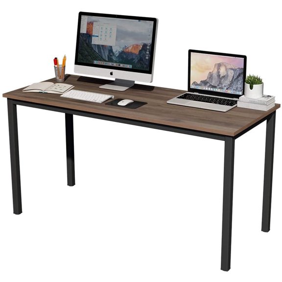 SogesPower Industrial Office Desk Workstation Table, 29.5"H -Black&Walnut