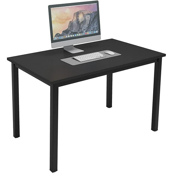 SogesPower Industrial Rectangle Computer Desk 29.5"H Office Desk Computer Table Sturdy Office Desk Writing Desk, Black
