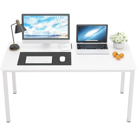 SogesPower 55"L Computer Desk Rectangle Office Desk, Writing Table for Home, White