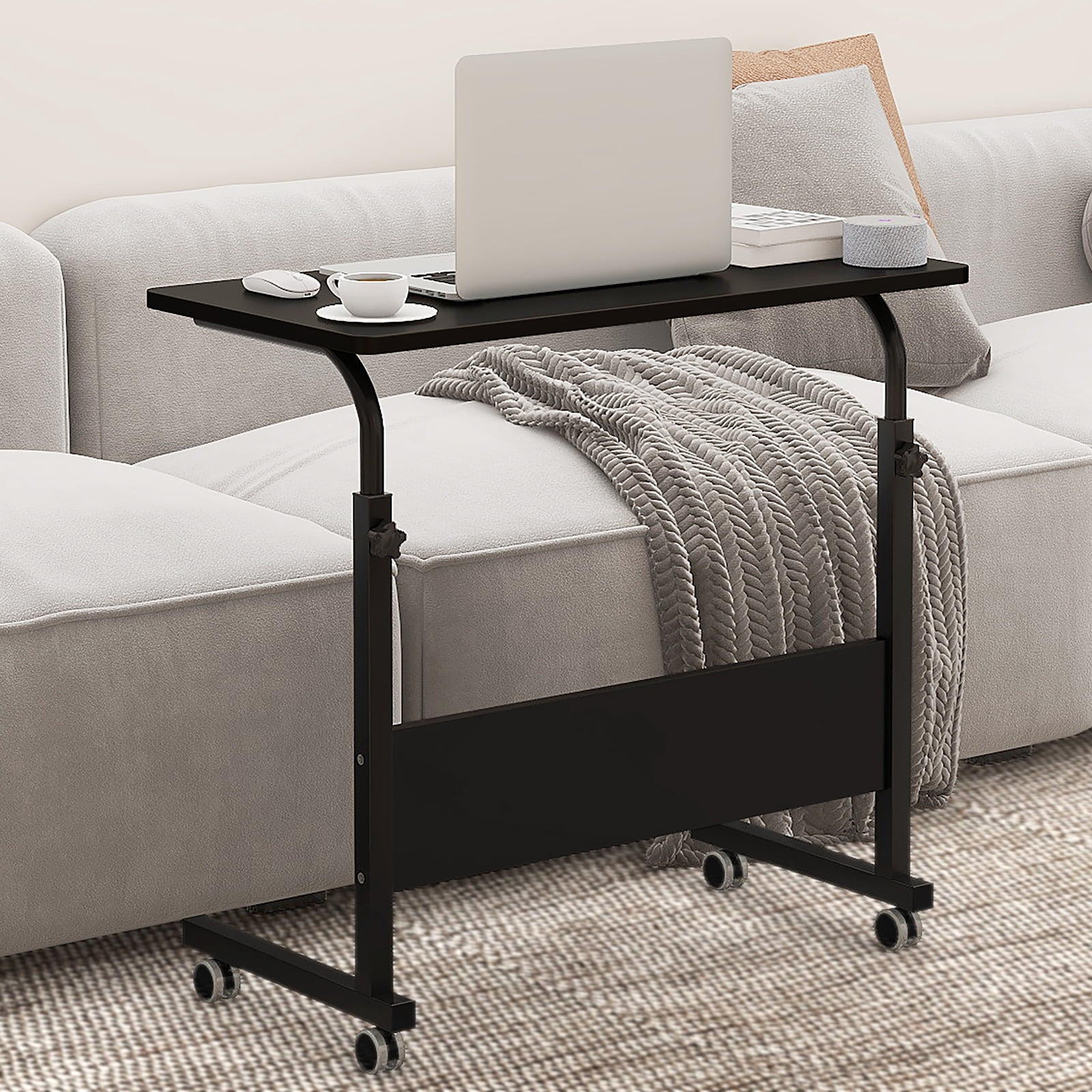 Mobile CShaped Laptop Desk with Wheels Adjustable Stand for Bed