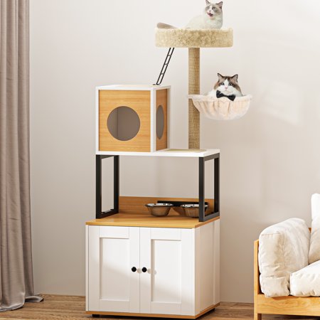 SogesPower Multi-Functional Cat Cabinet with 4 Platforms